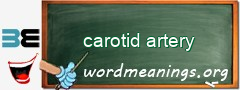 WordMeaning blackboard for carotid artery